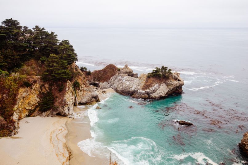 View of the cliffs at the beach